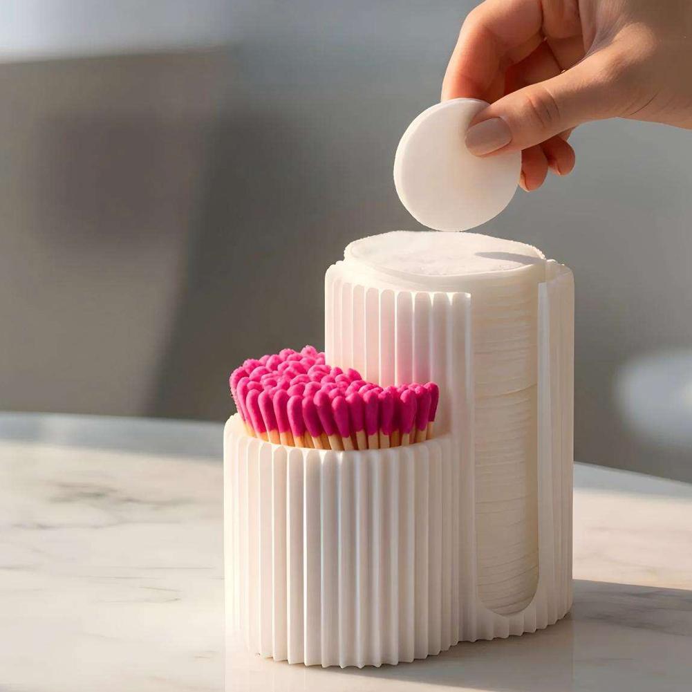 Nail Art Inspo - Cotton Swabs Storage Box Makeup Round