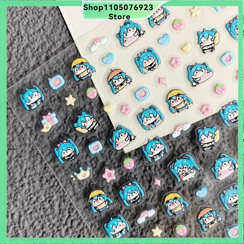 Nail Art Motif - Cute Cartoon Hatsune Miku Nail Stickers,