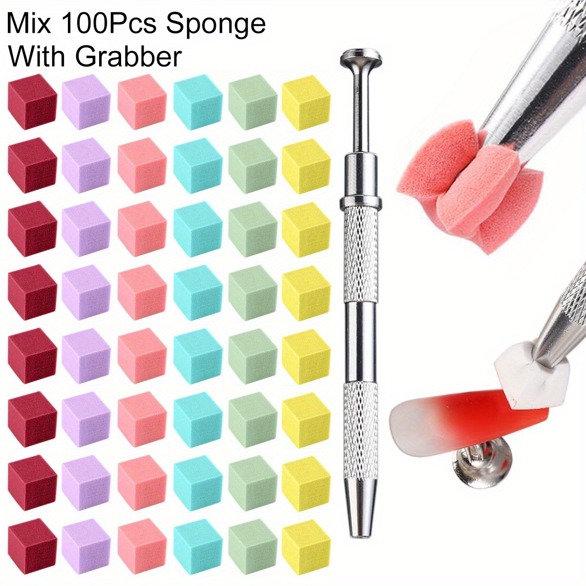 Nail Art Inspo - 1/50/100Pcs Square Nail Art Sponge Set