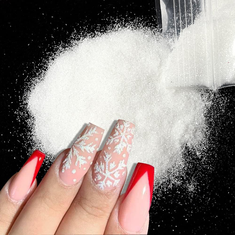 Nail Art Xmas Stickers - 50g/Bag Christmas White Black Sugar Nail
