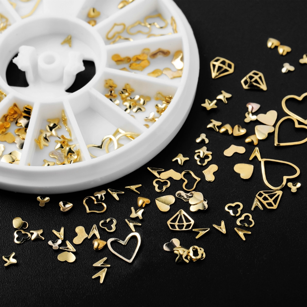 Nail Art Inspo - 1Box Gold Nail Art Glitter Metal