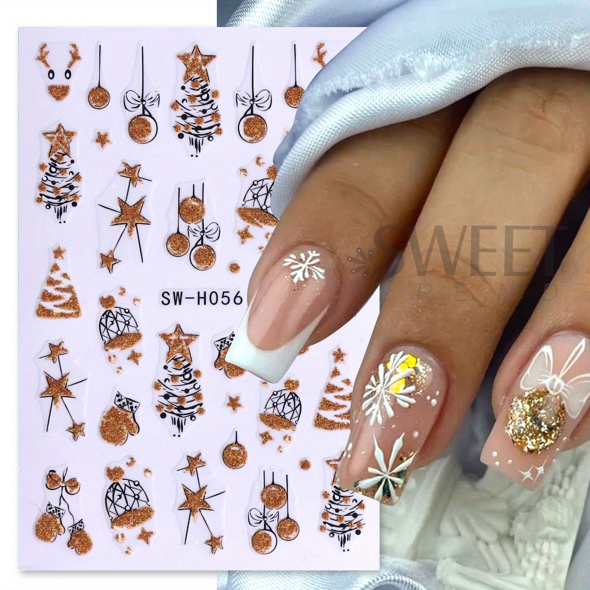 2 pcs Gorgeous Sparkly Christm - đánh giá và giá Nail Art Xmas Stickers