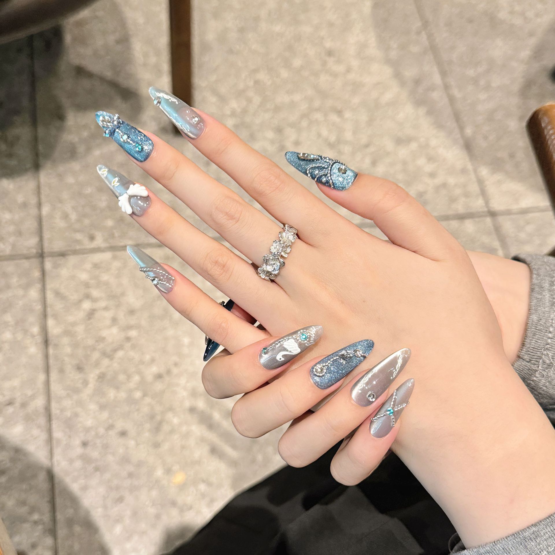 10Pcs White Swan Handmade Fals - đánh giá và giá Nail Art Glitter