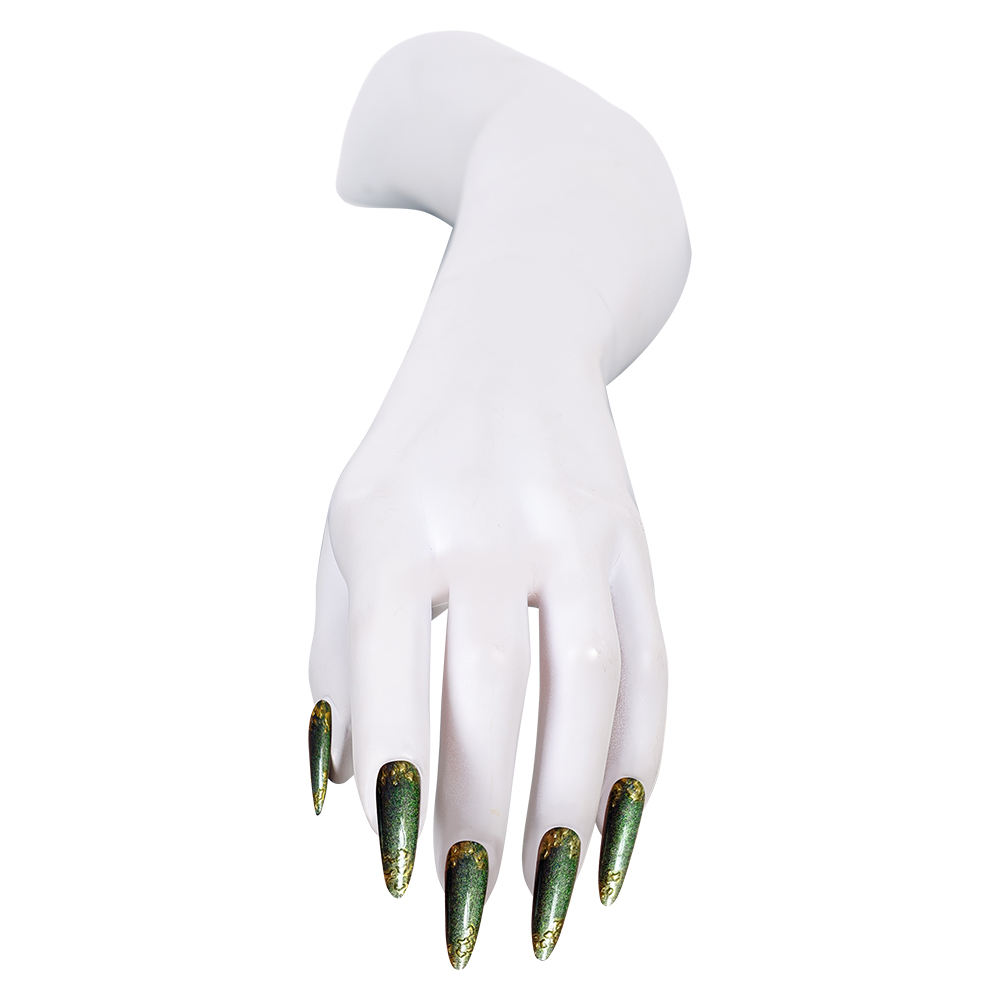 Green Press-on Nails with glit - đánh giá và giá Nail Art Glitter