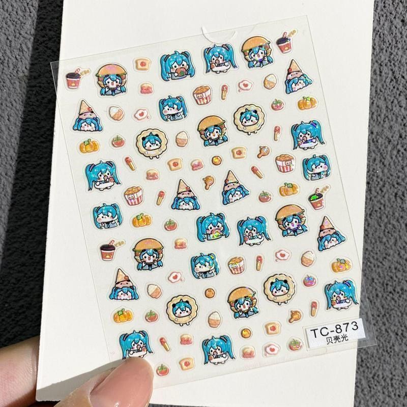 Cute Cartoon Hatsune Miku Nail - đánh giá và giá Nail Art Motif