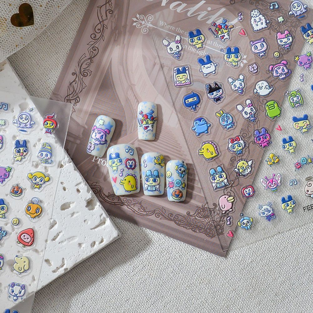 Tamagotchi Cartoon 3D Embossed - đánh giá và giá Nail Art Motif
