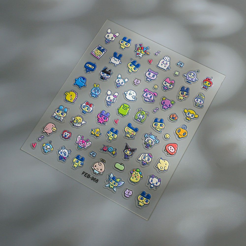 Tamagotchi Cartoon 3D Embossed - đánh giá và giá Nail Art Motif