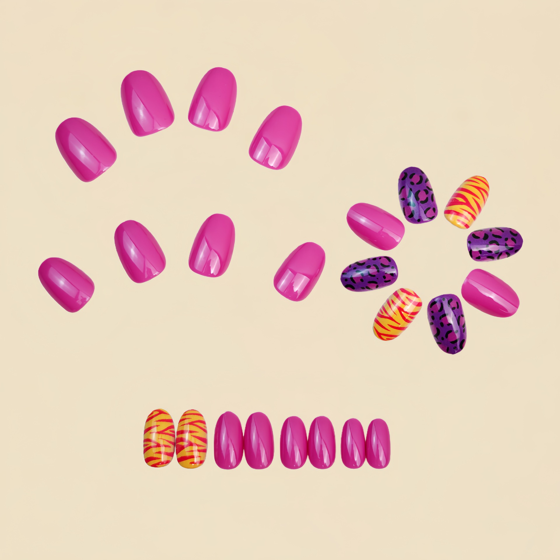 Short long fake nails for wome - đánh giá và giá Nail Art Glitter