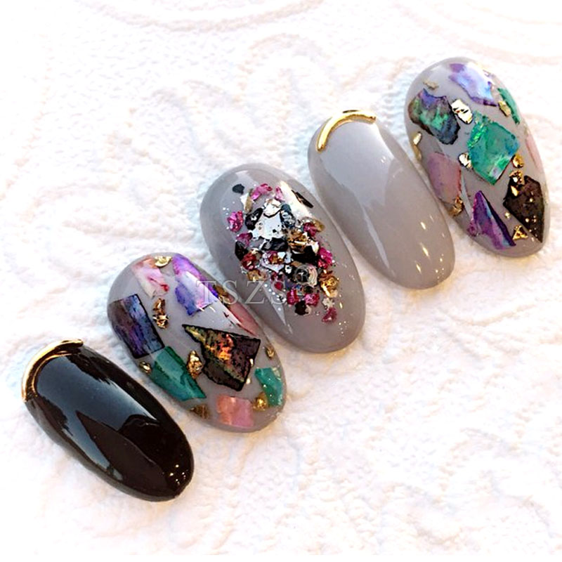 TSZS 200pcs Short Medium Oval  - đánh giá và giá Nail Art Navy