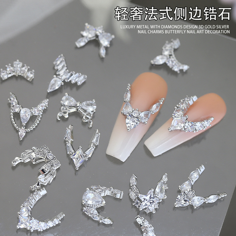 3PCS Luxury Sparkle Full Zirco - đánh giá và giá Nail Art Lotso
