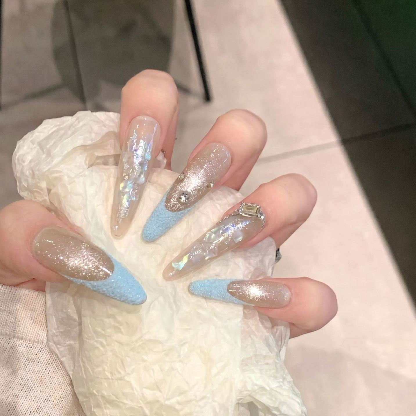 Press On Nails 10PCS Purple Fa - đánh giá và giá Nail Art Glitter