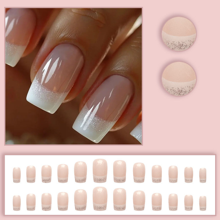 24pcs/set Medium Square fake n - đánh giá và giá Nail Art Glitter
