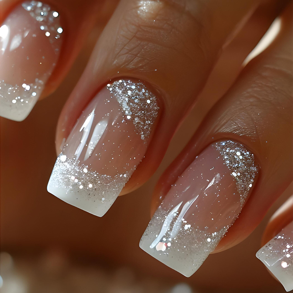 24pcs/set Medium Square fake n - đánh giá và giá Nail Art Glitter