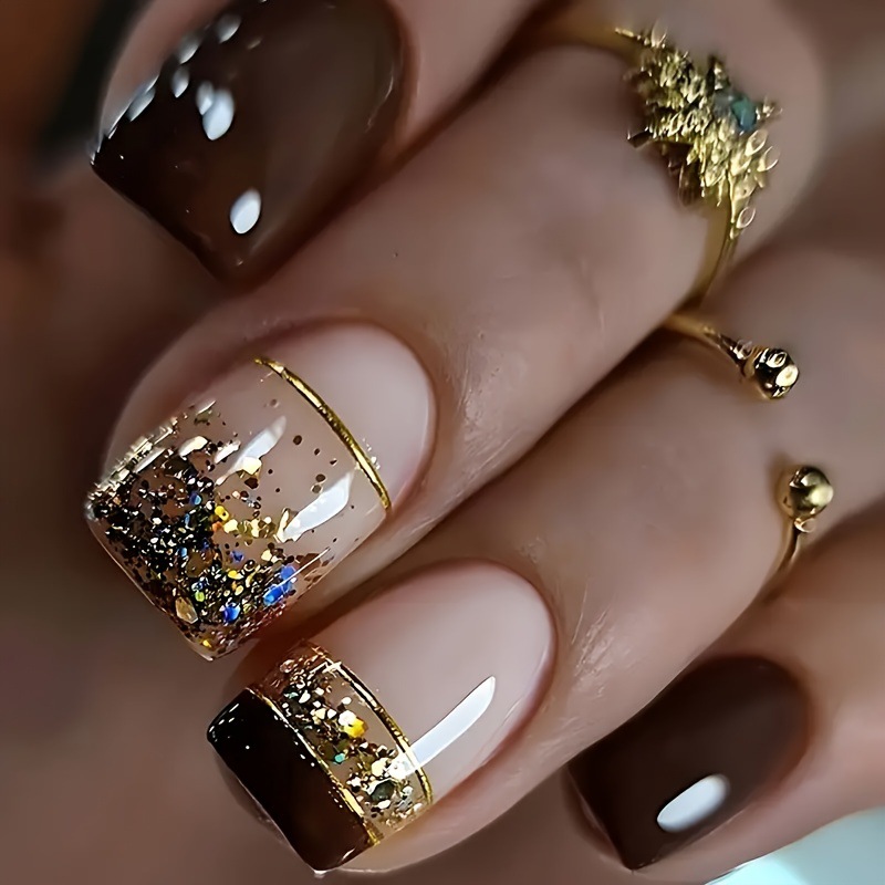 Short Square fake nails for wo - đánh giá và giá Nail Art Inspo