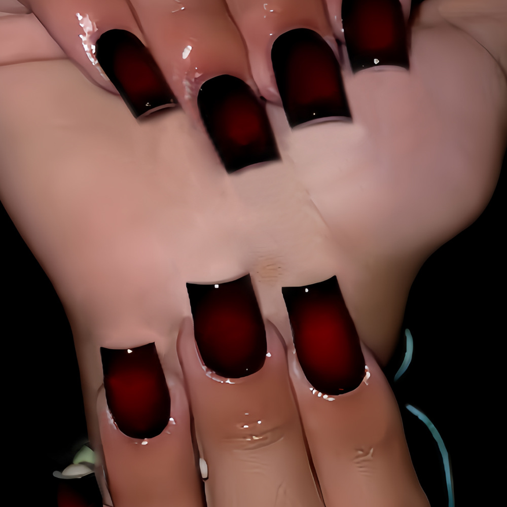 Short Square fake nails for wo - đánh giá và giá Nail Art Red