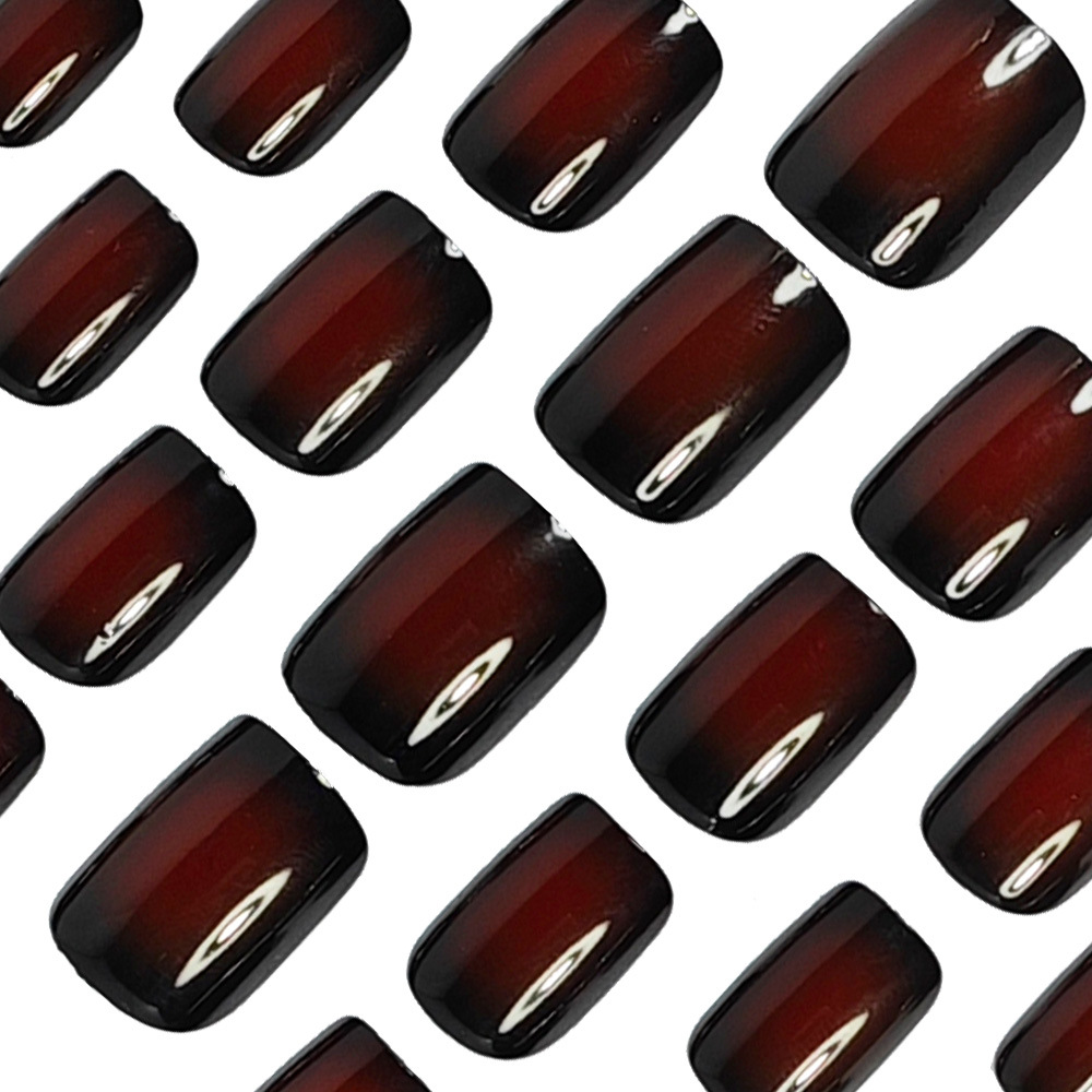Short Square fake nails for wo - đánh giá và giá Nail Art Red