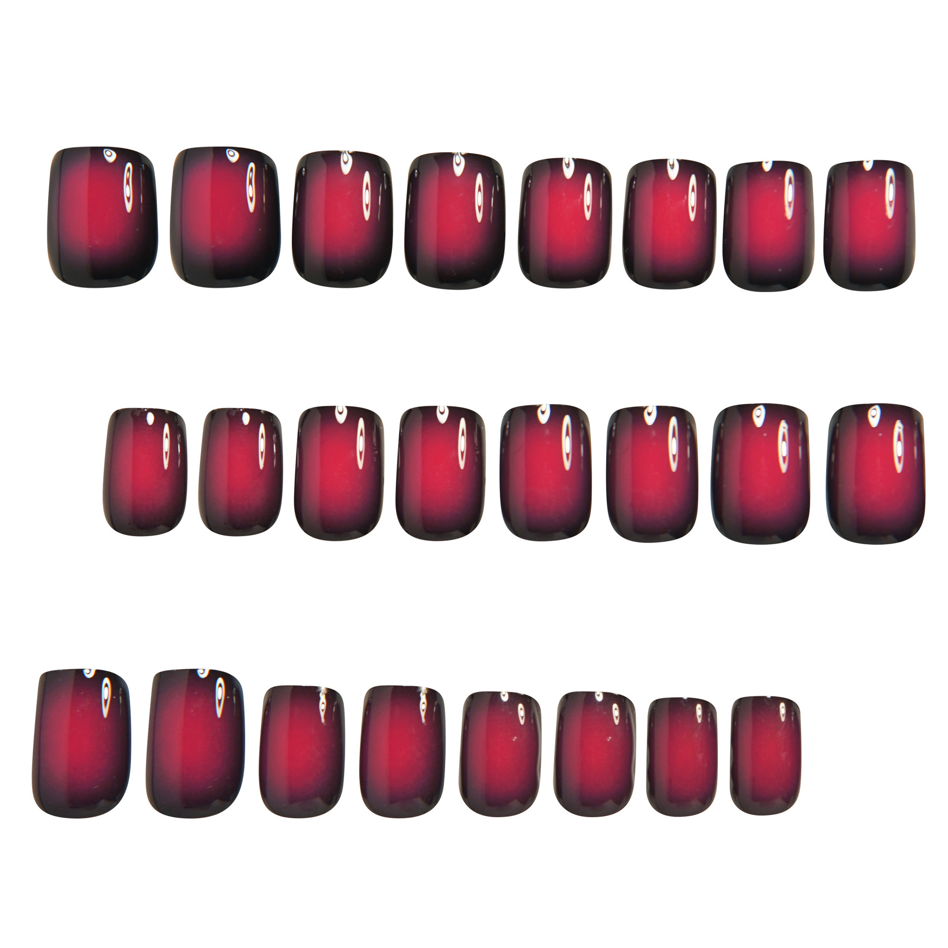 Short Square fake nails for wo - đánh giá và giá Nail Art Red
