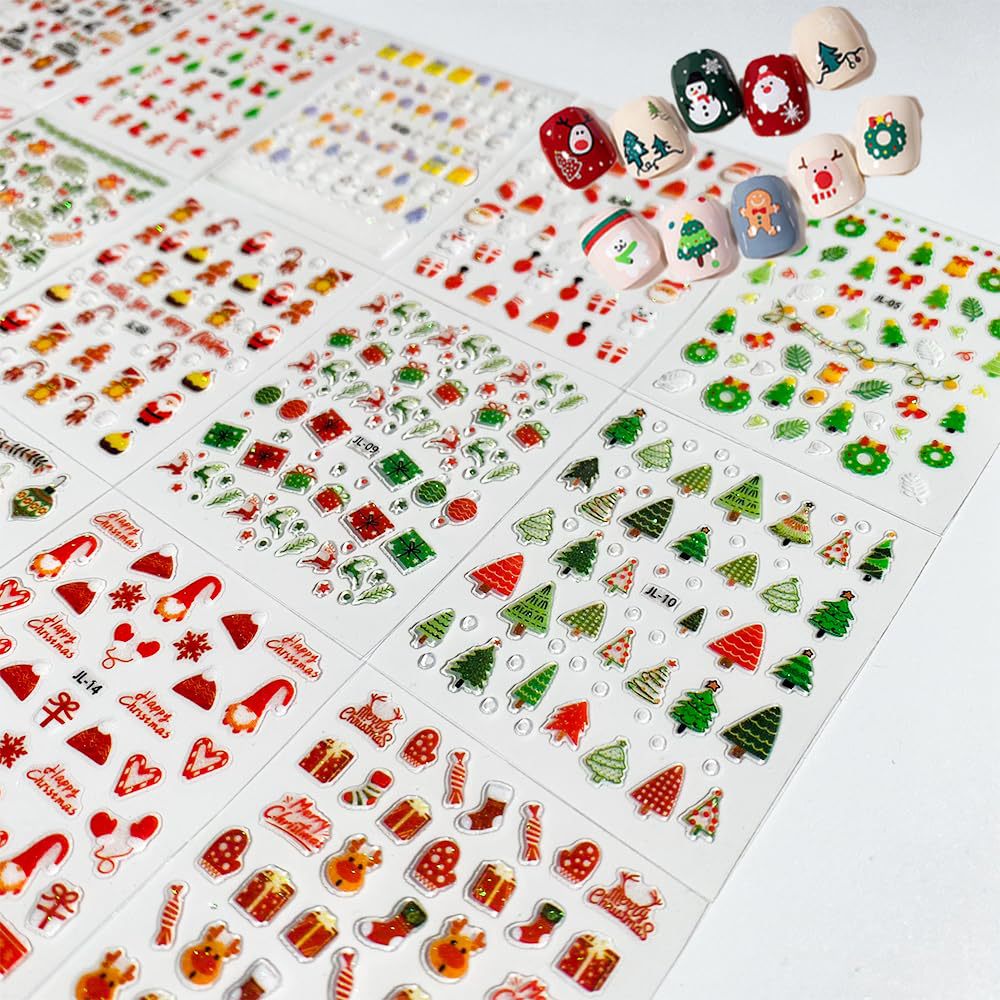 30 Sheets Christmas Nail Art S - đánh giá và giá Nail Art Xmas Stickers