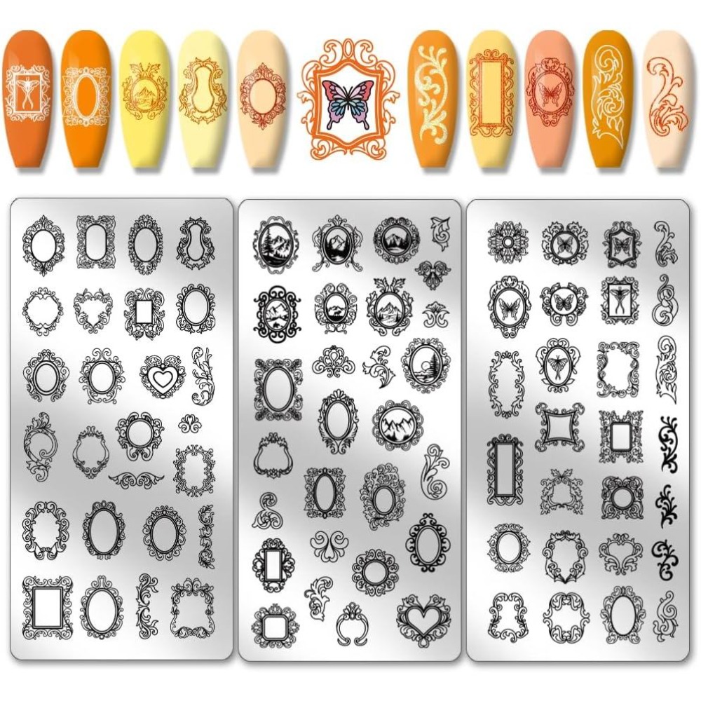 3pcs Vintage Picture Frame Nai - đánh giá và giá Nail Art Inspo