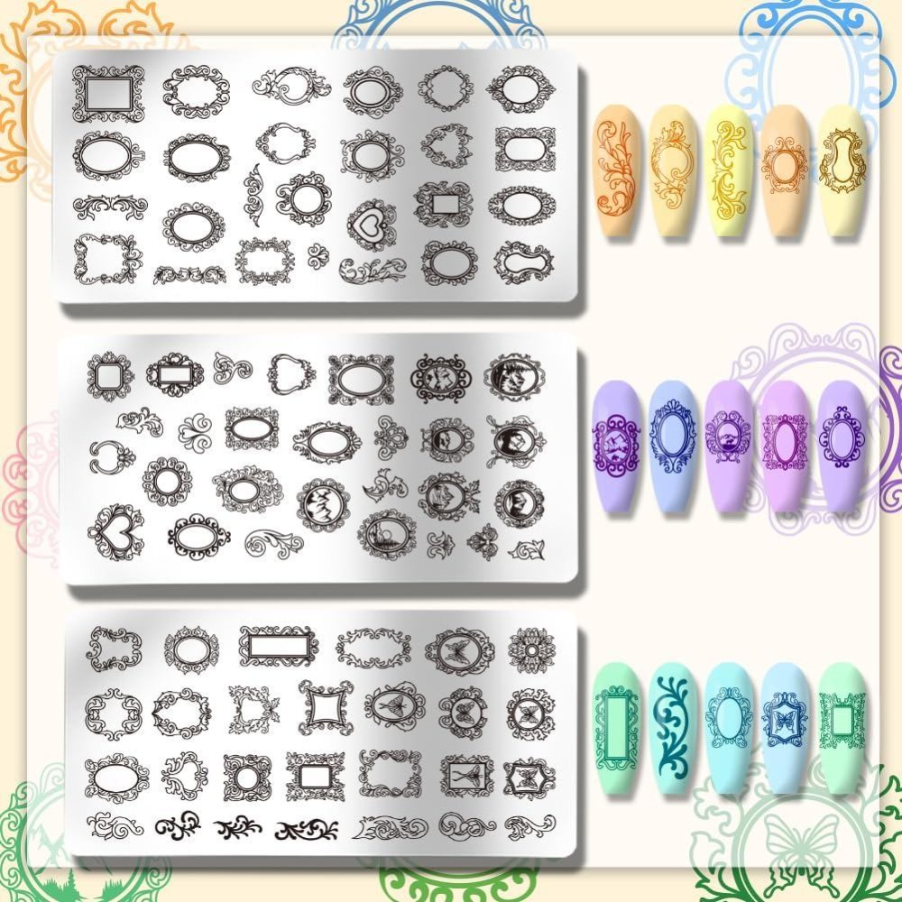 3pcs Vintage Picture Frame Nai - đánh giá và giá Nail Art Inspo