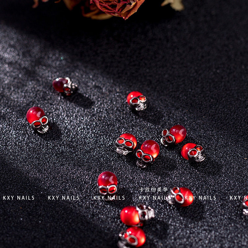 10PCS Red Skull Nail Charms Ac - đánh giá và giá Nail Art Lotso