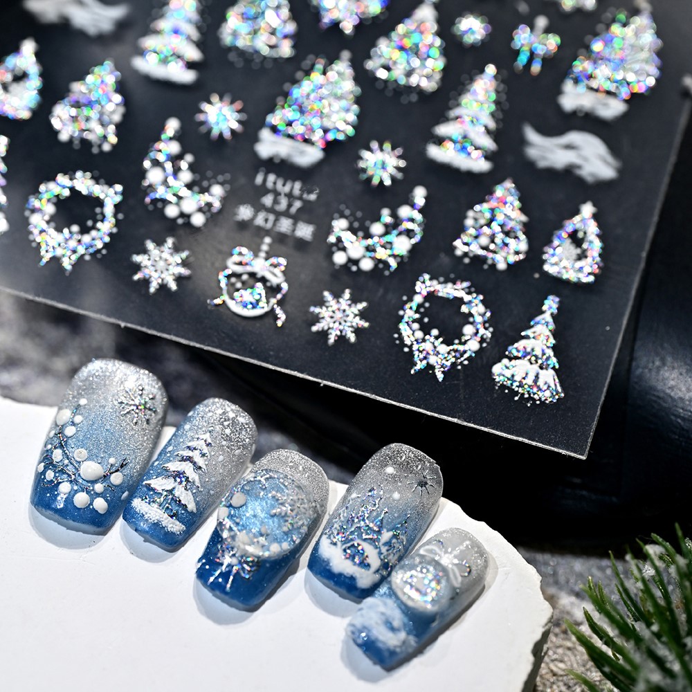 5D Embossed Gold Castle/Garlan - đánh giá và giá Nail Art Xmas Stickers