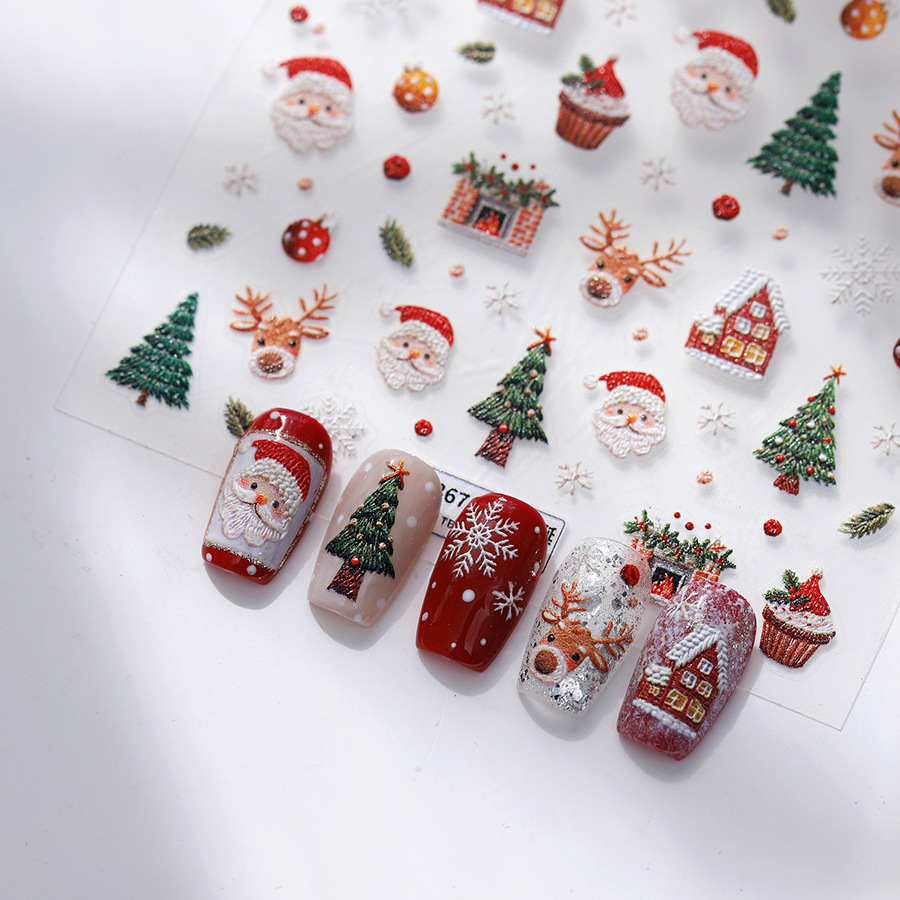 Cute Christmas Bear & Gingerbr - đánh giá và giá Nail Art Xmas Stickers