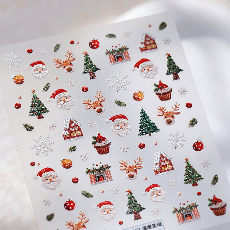 Cute Christmas Bear & Gingerbr - đánh giá và giá Nail Art Xmas Stickers