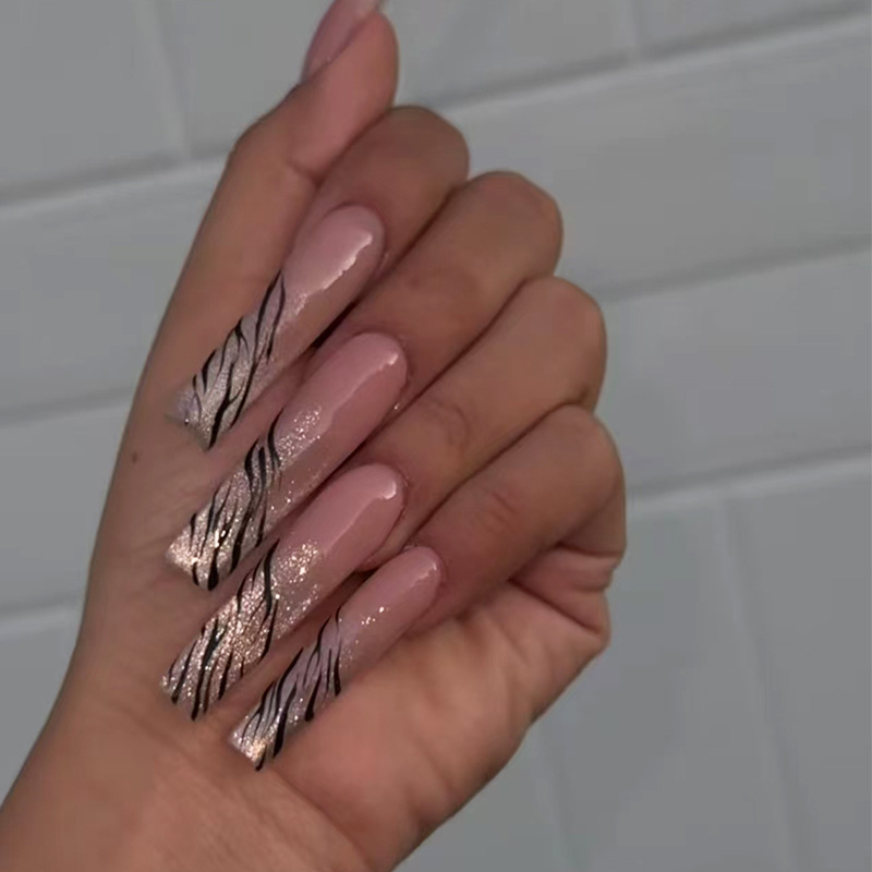 24Pcs Long Coffin Pentagram Rh - đánh giá và giá Nail Art Glitter