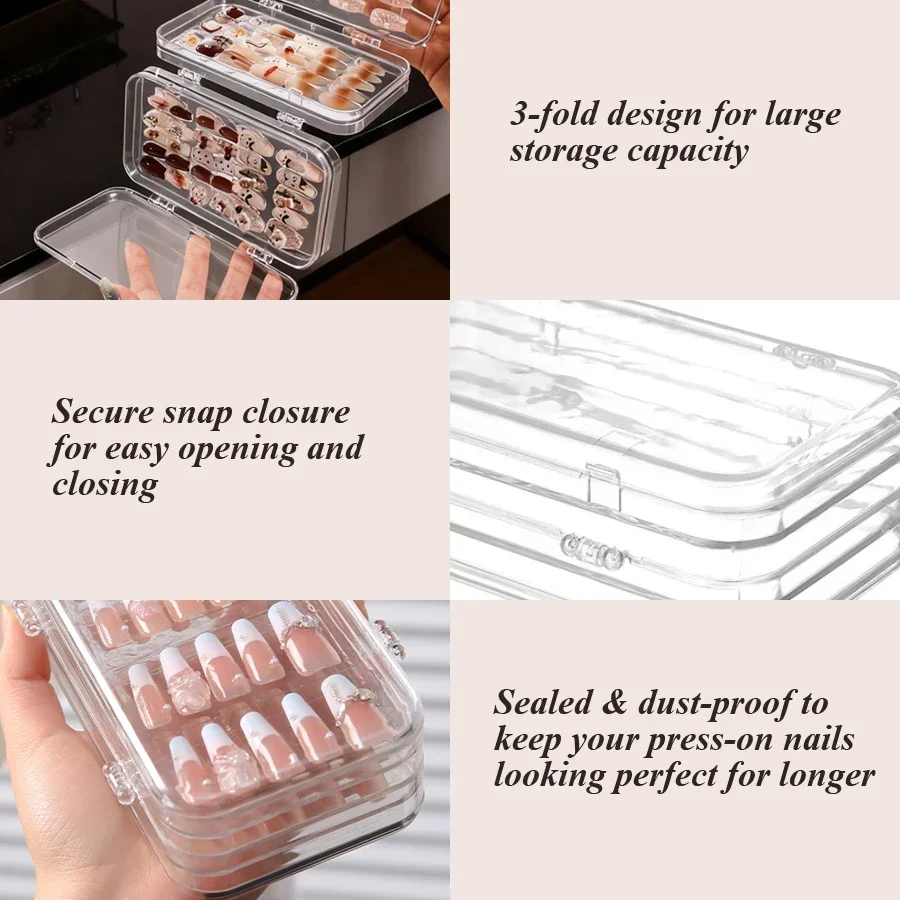 Clear Foldable Press On Nail S - đánh giá và giá Nail Art Navy