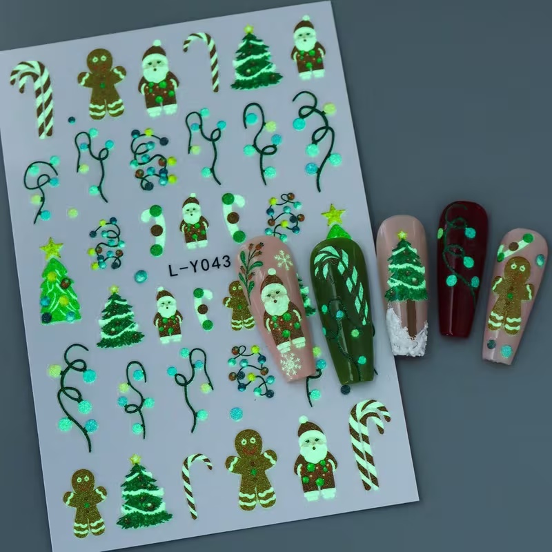 3D Luminous Christmas Nail Art - đánh giá và giá Nail Art Xmas Stickers
