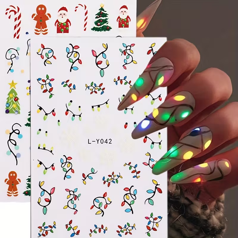 3D Luminous Christmas Nail Art - đánh giá và giá Nail Art Xmas Stickers