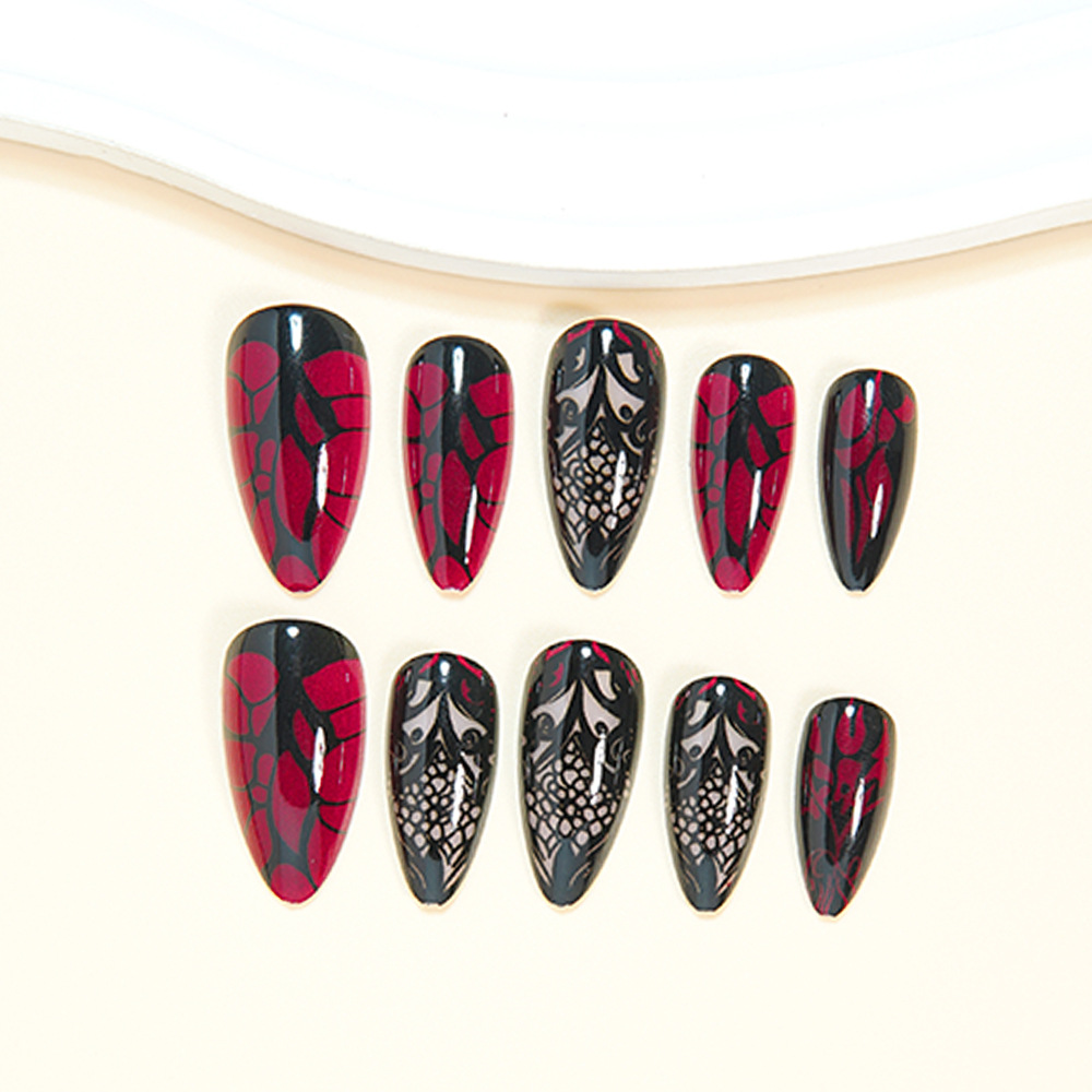 Medium fake nails for women da - đánh giá và giá Nail Art Red