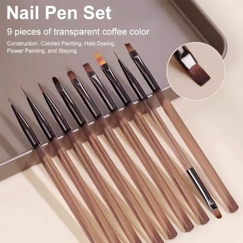9PCS Nail Brush for Nail Art D - đánh giá và giá Nail Art Navy