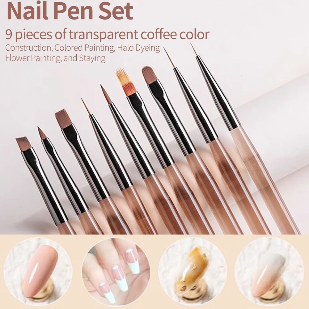 9PCS Nail Brush for Nail Art D - đánh giá và giá Nail Art Navy