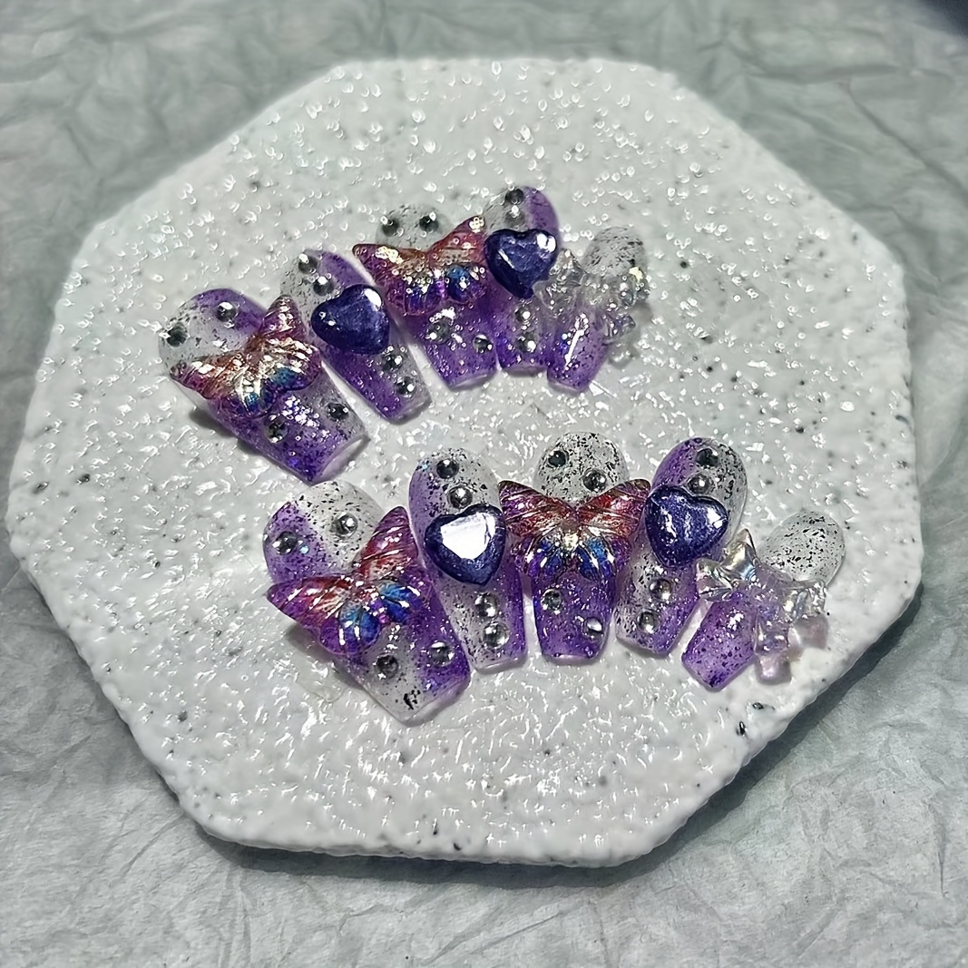 10 Pieces Purple Fantasy Butte - đánh giá và giá Nail Art Red