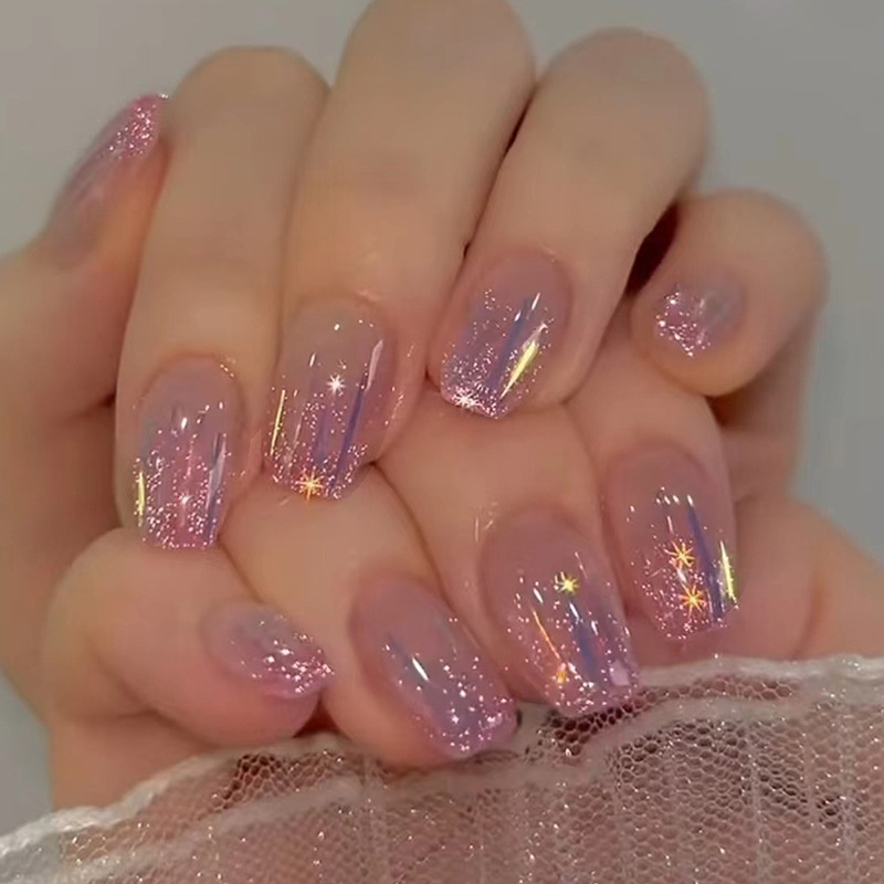 Short fake nails for women gir - đánh giá và giá Nail Art Glitter