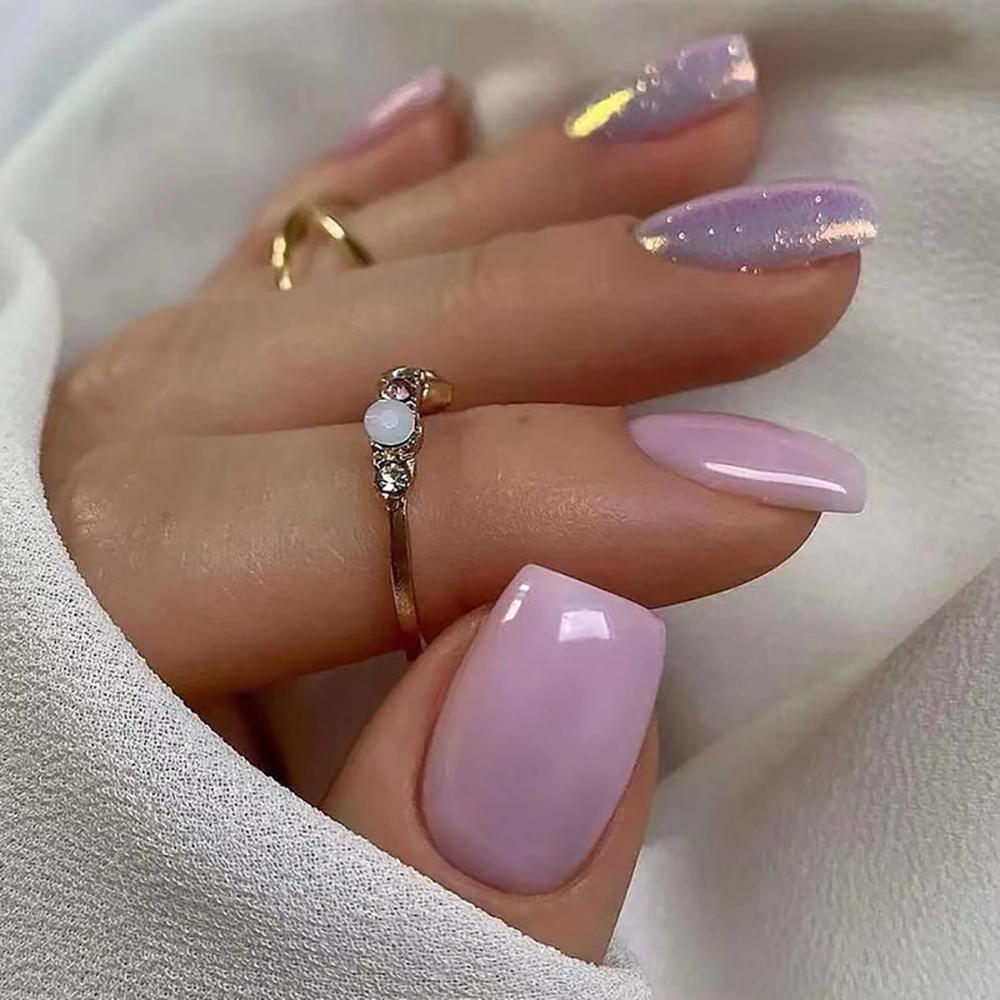 Short fake nails for women gir - đánh giá và giá Nail Art Glitter