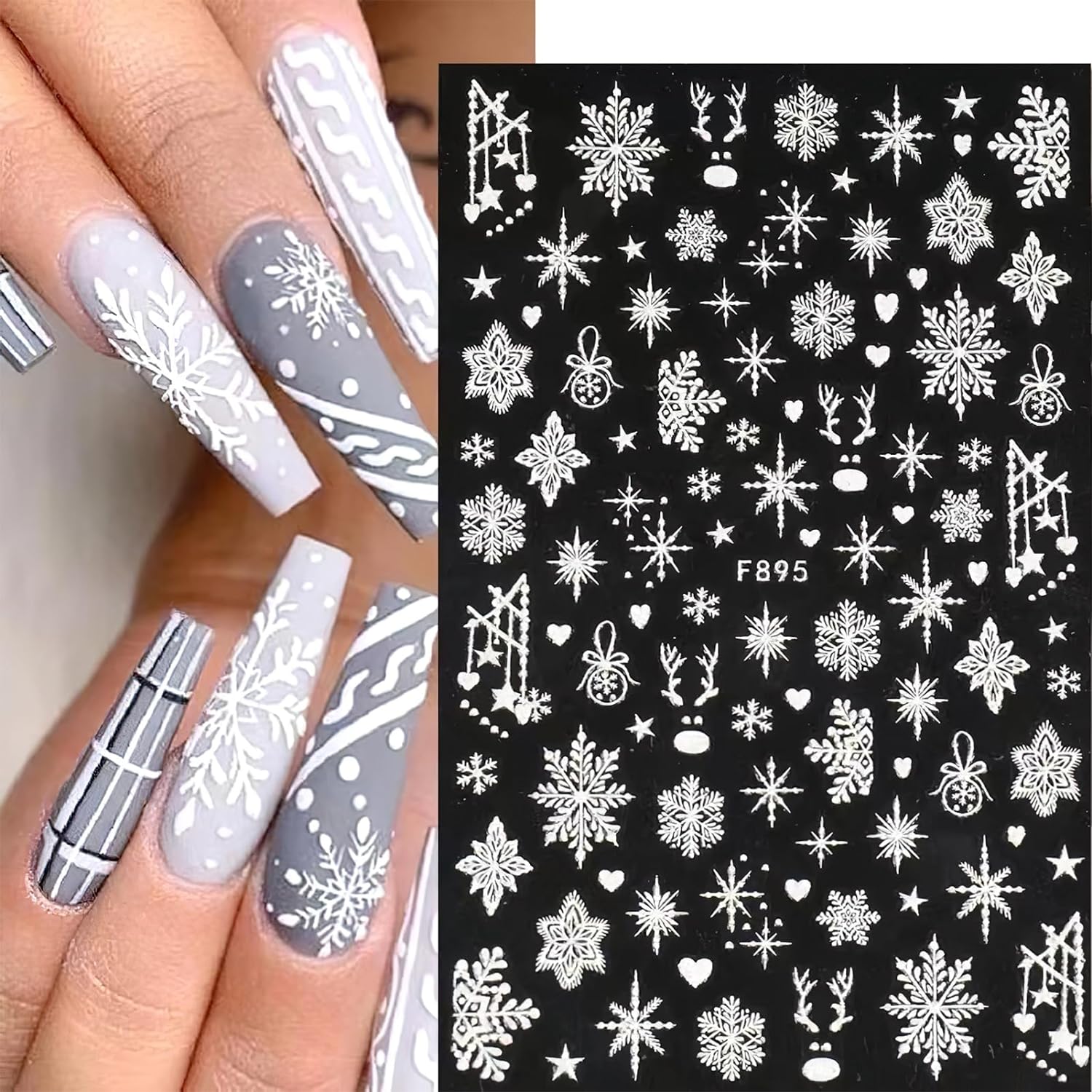 3D Snowflake Nail Art Decals W - đánh giá và giá Nail Art Xmas Stickers