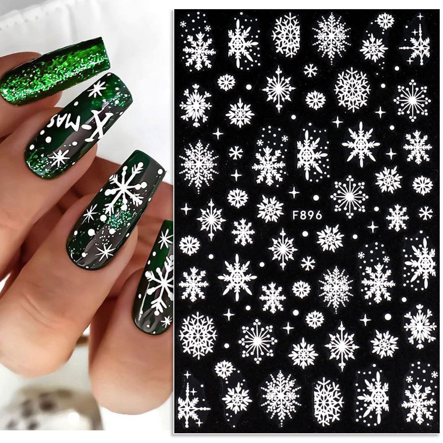 3D Snowflake Nail Art Decals W - đánh giá và giá Nail Art Xmas Stickers