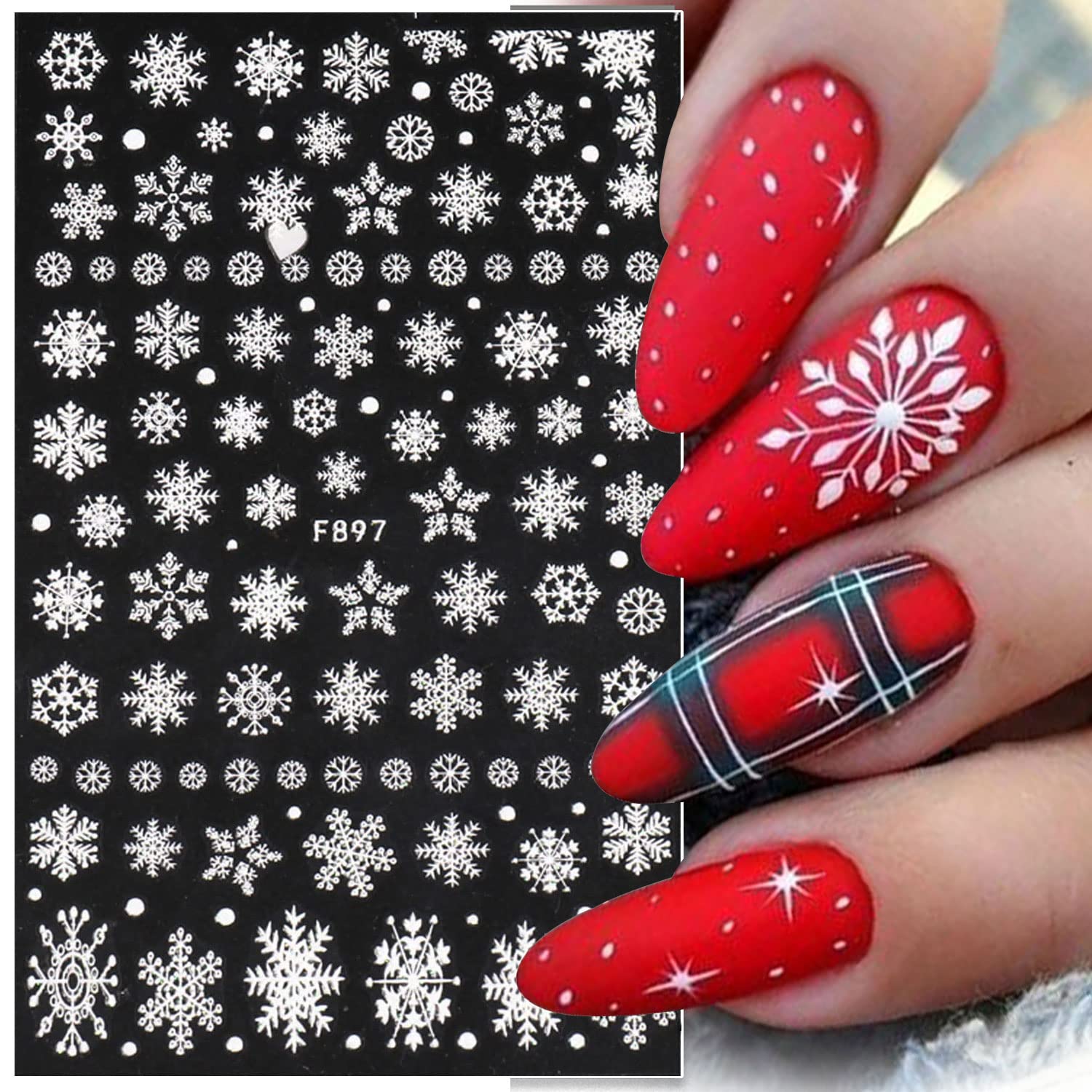3D Snowflake Nail Art Decals W - đánh giá và giá Nail Art Xmas Stickers