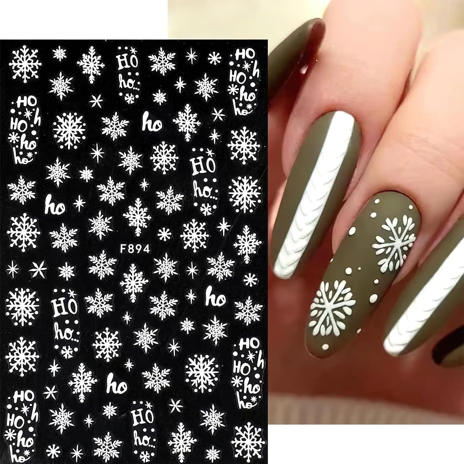 3D Snowflake Nail Art Decals W - đánh giá và giá Nail Art Xmas Stickers