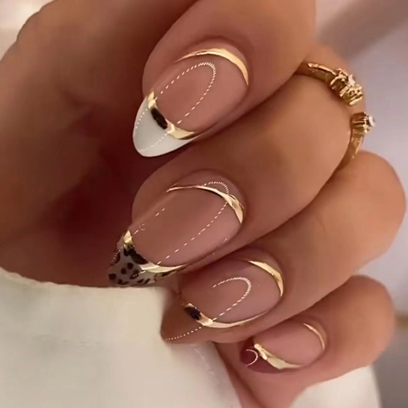 Medium fake nails for women gi - đánh giá và giá Nail Art Leopard