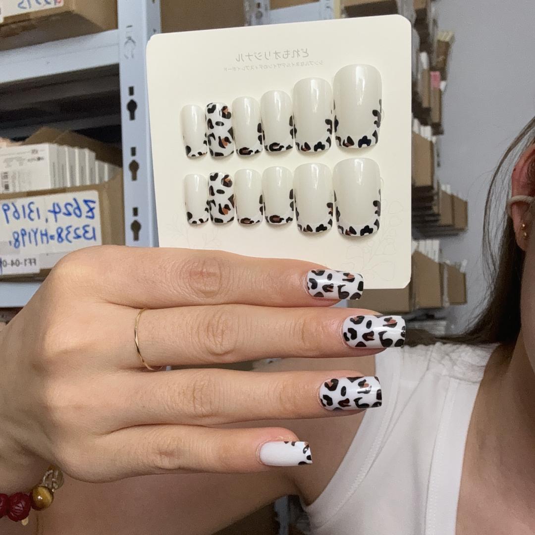 24pcs/box Leopard Print French - đánh giá và giá Nail Art Leopard