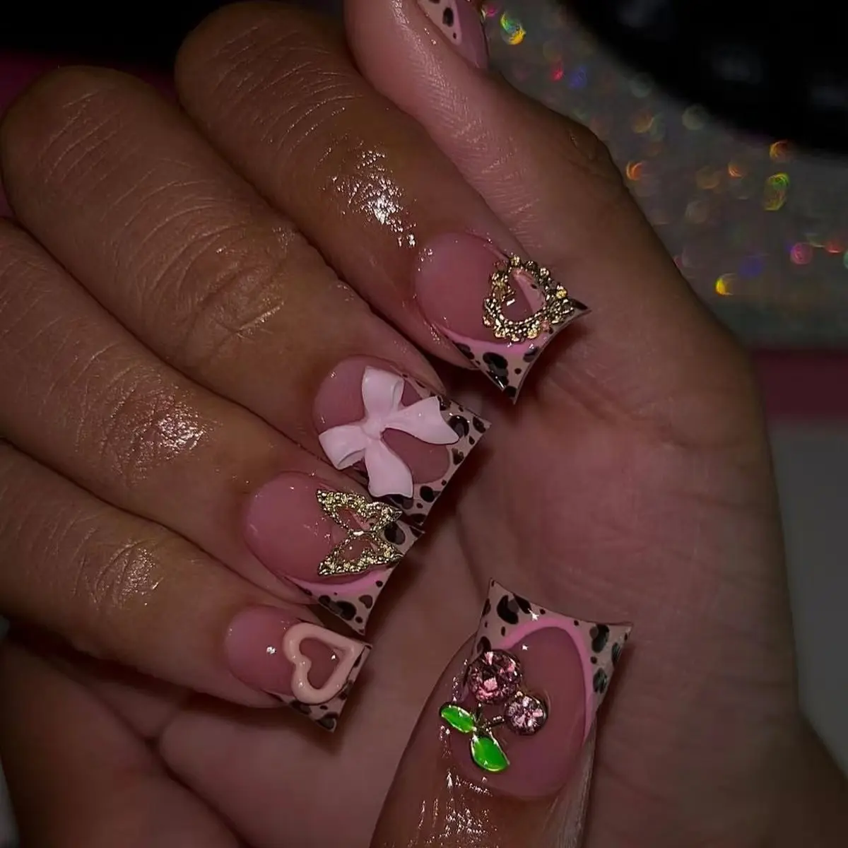 24Pcs Short Duckbill Press On  - đánh giá và giá Nail Art Leopard